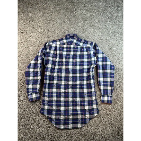 James Meade Limited Shirt Womens 14 1/2 L Plaid Cotton Long Sleeve Blouse FLAW - Picture 7 of 12